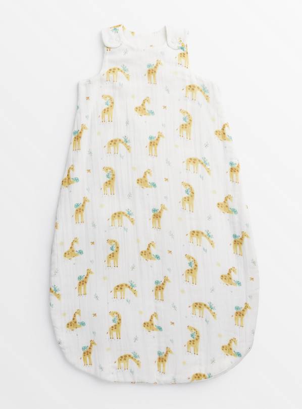 Cream Giraffe Print 1.5 Tog Sleeping Bag  6-12 months